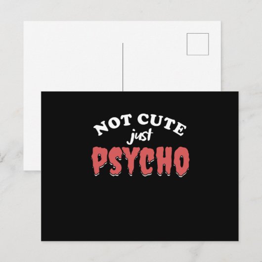 Not Cute Just Psycho Funny Psycho Halloween Gift ポストカード (正面/裏面)