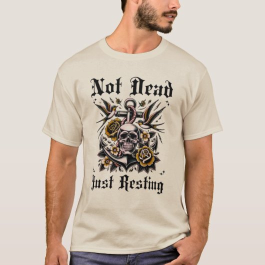 Not Dead Just RestingスカルT Tシャツ (正面)