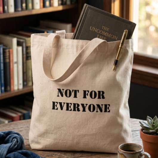 Not For Everyone トートバッグ | ミニマルデザイン