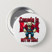 NOT FOR SALE，カナダ，ポーラベアランバージャック，国旗， 缶バッジ (正面&裏面)