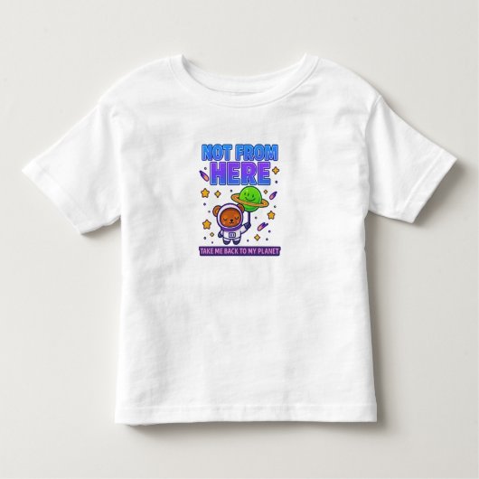 Not From Here Astronaut Bear トドラーTシャツ (正面)