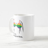 NOT GAY BUT SUPPORTIVE BRA -.png コーヒーマグカップ (正面左)
