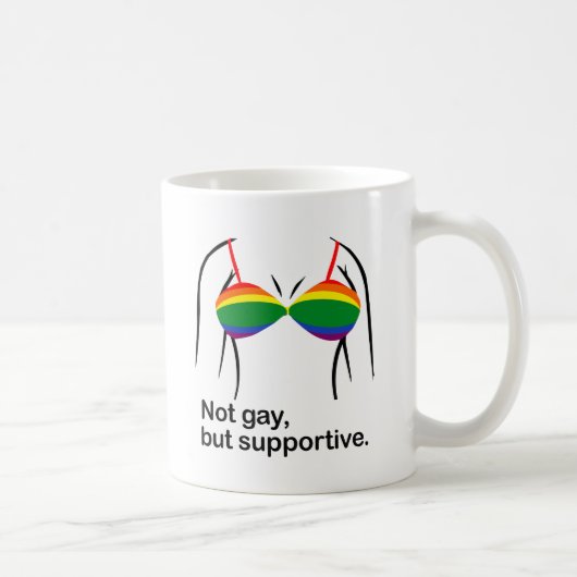 NOT GAY BUT SUPPORTIVE BRA -.png コーヒーマグカップ (右)