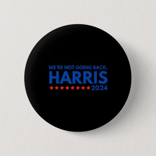Not Going Back Kamala Harris 2024デザイン 缶バッジ (正面)