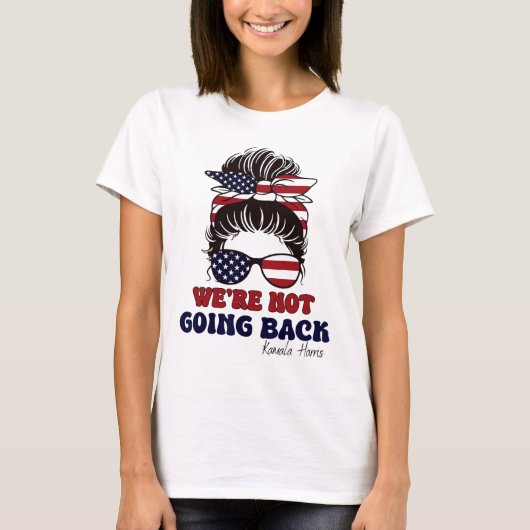 Not Going Back Messy Bun Usa Flag For President 20 Tシャツ (正面)
