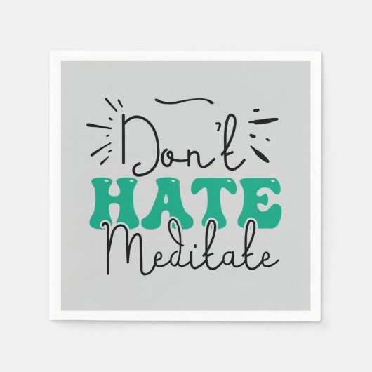 Not Hateメッセージデザイン スタンダードカクテルナプキン (正面)