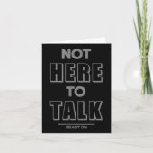 Not Here To Talk In G Funny Gym Motivation Sayings カード (正面)