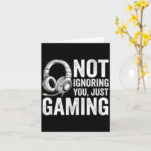 Not Ignoring You Gaming Headset Graphic Video Game カード (黄色い花)