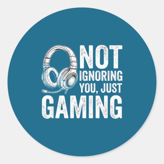 Not Ignoring You Gaming Headset Graphic Video Game ラウンドシール (正面)