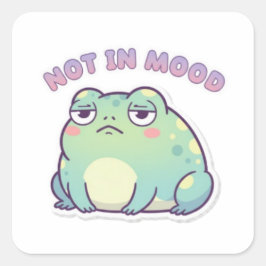 Not In Mood Frog Sticker Cute Annoyed Frog Meme Ka スクエアシール