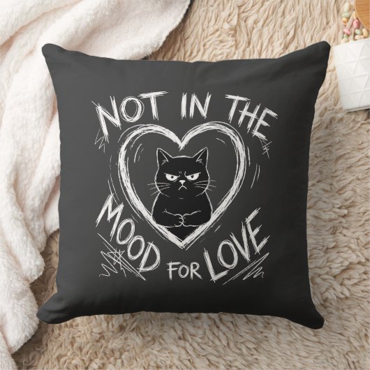 Not In The Mood For Love Grumpy Cat Sarcastic クッション (ブランケット)