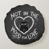 Not In The Mood For Love Grumpy Cat Sarcastic ラウンドクッション (裏面)