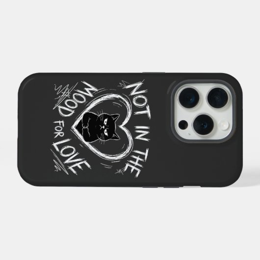 Not In The Mood For Love Grumpy Cat Sarcastic iPhoneケース (裏面横)