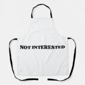 Not Interested Retro Typographic Embroidered  エプロン (正面)