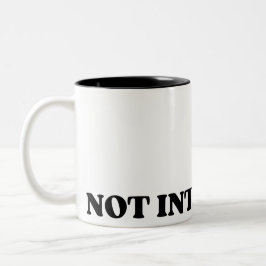 Not Interested Retro Typographic Two-Tone Mug ツートーンマグカップ
