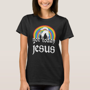 Not Jesus Todayレインボーサタン猫ゴシックコンサート Tシャツ