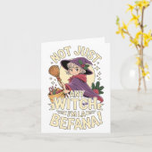 “not Just Any Witch, I’m La Befana” Funny Italian  カード (黄色い花)
