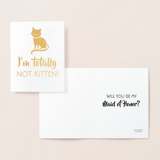 Not Kitten - Bridesmaid おもしろい Proposal 箔カード (ディスプレー)