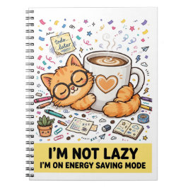 Not Lazy - Energy Saving Cat Notebook ノートブック