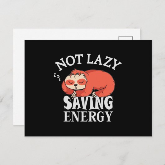 Not lazy, Saving Energy ポストカード (正面/裏面)
