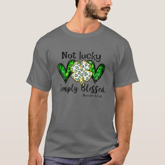 Not Lucky シンプル賛美 St.Patricks Day Faith Chr Tシャツ (正面)