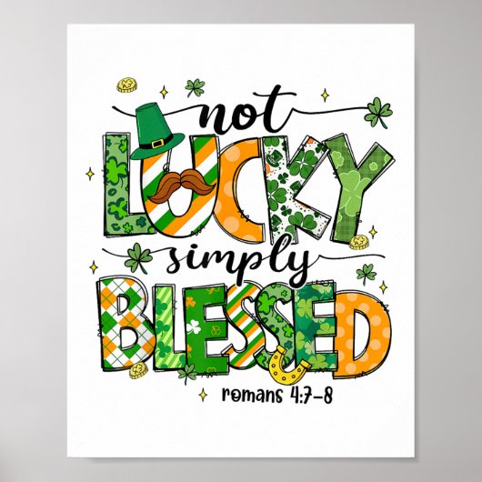 Not Lucky 賛美 Simply St patricks day信仰Chr ポスター (正面)