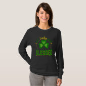 Not Lucky Just 賛美 Leopard Shamrock St Patrick Tシャツ (正面フル)