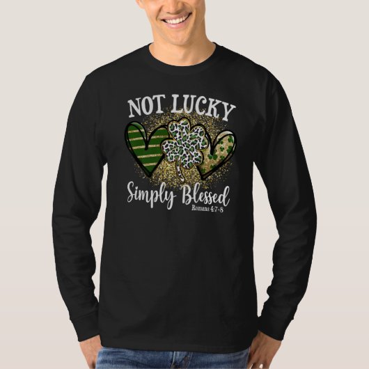 Not Lucky Just 賛美 Leopard Shamrock St Patrick Tシャツ (正面)