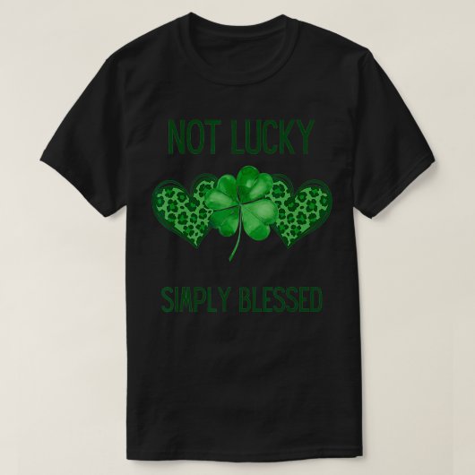 Not Lucky Simple Blessed Leopard Patricks Day Iri Tシャツ (デザイン正面)