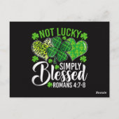 Not Lucky Simply Blessed Christian ポストカード (裏面)