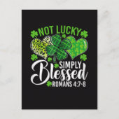 Not Lucky Simply Blessed Christian ポストカード (正面)