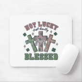 Not Lucky Simply Blessed St Patricks Day Faith Chr マウスパッド (マウス)