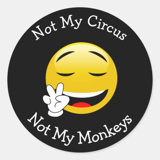 Not My Circus Emoji (peace)スタンプ ラウンドシール (正面)