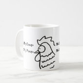 Not My Coop Not My Poop Funny Rooster Mug コーヒーマグカップ (正面左)