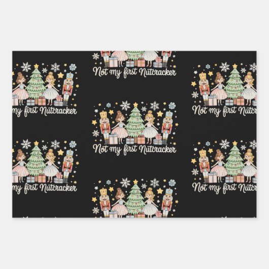Not My First Nutcracker Sugar Plum Fairy Christmas ラッピングペーパーシート (正面)