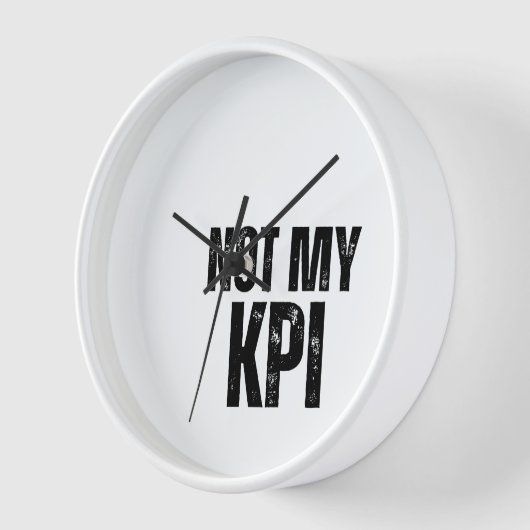 Not My KPI Analog Typography Wall Clock 壁時計 (傾斜)