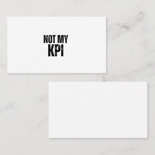 Not My KPI Minimalist Professional Business Card 名刺 (正面/裏面)