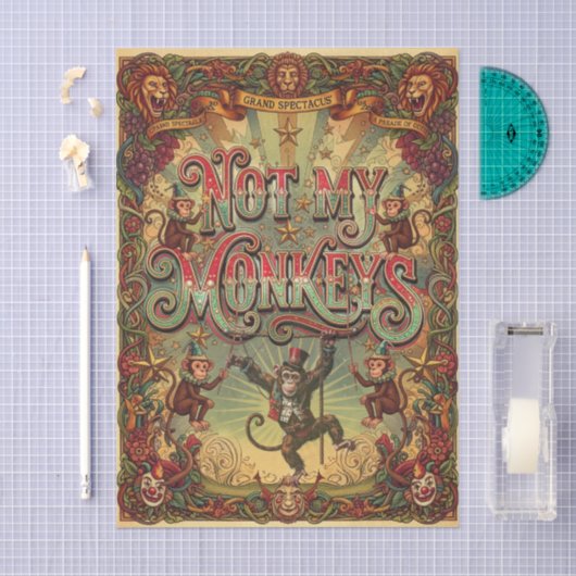 Not My Monkeys! Vintage Circus Extravaganza 薄葉紙 (クラフト)