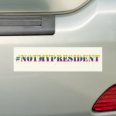 Not My President LBGTQ Flag抗議バンパーステッカー バンパーステッカー (車上)