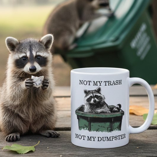 Not My Trash Not My Dumpster Raccoon コーヒーマグカップ