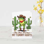 Not Now Partner My Tummy Hurts Funny Cowboy Frog M カード (黄色い花)