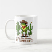 Not Now Partner My Tummy Hurts Funny Cowboy Frog M コーヒーマグカップ (左)