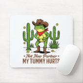 Not Now Partner My Tummy Hurts Funny Cowboy Frog M マウスパッド (マウス)