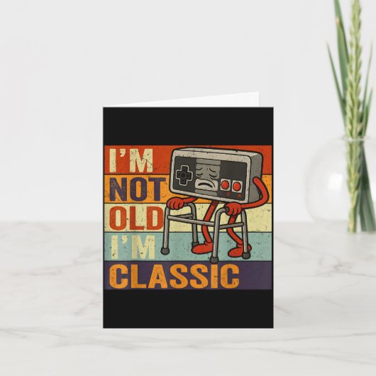 Not old classic funny old gamer gaming retro 80s カード (正面)