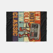 Not old classic funny old gamer gaming retro 80s フリースブランケット (正面(横))