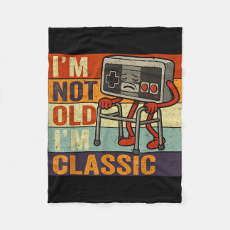Not old classic funny old gamer gaming retro 80s フリースブランケット