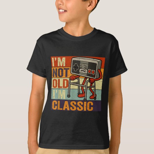Not old classic funny old gamer gaming retro 80s tシャツ (正面)