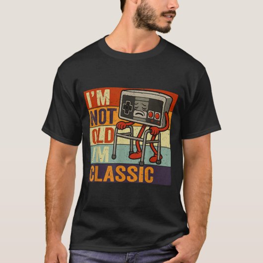 Not old classic funny old gamer gaming retro 80s tシャツ (正面)