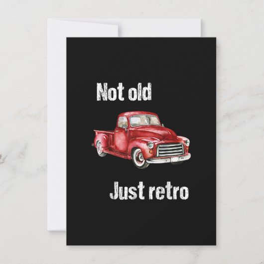 Not Old Justレトロおもしろいヴィンテージ赤ピックアップトラック 招待状 (正面)