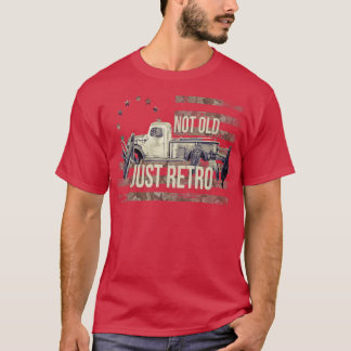 Not Old JustレトロヴィンテージUsaフラグピックアップトラックL Tシャツ